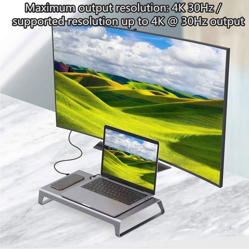 TYPE-C 남성 11 인 1 허브 컴퓨터 노트북 도킹 스테이션 어댑터 1000Mbps RJ45 및 USB-C PD