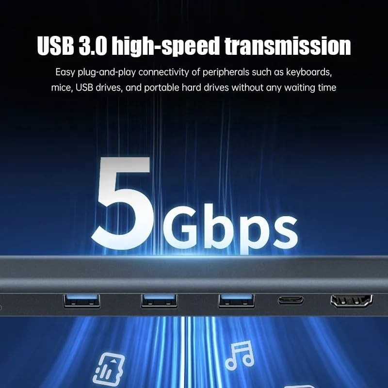 USB 3.1 인터페이스 타입 10인1 타입 C 허브 고속 데이터 전송 및 충전