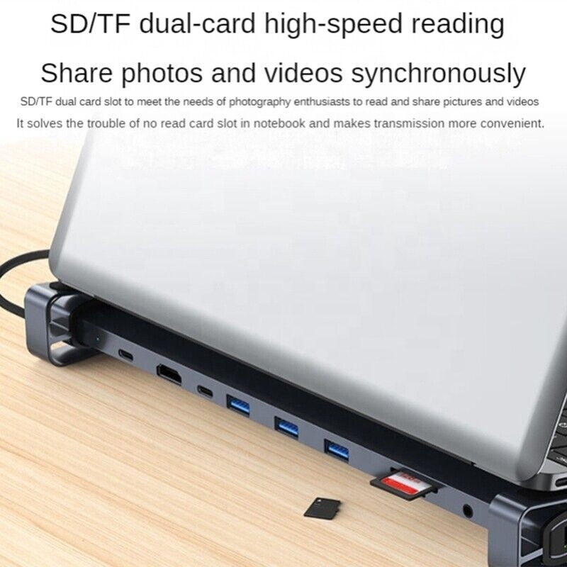 USB 3.1 인터페이스 타입 10인1 타입 C 허브 고속 데이터 전송 및 충전