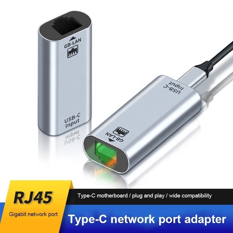 USB C 여성으로 이더넷 포트 어댑터 10/100/1000 Mbps 속도 빠른 네트워크 연결
