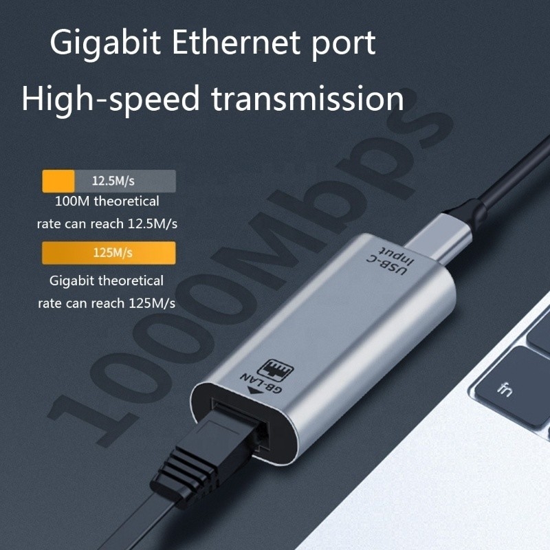 USB C 여성으로 이더넷 포트 어댑터 10/100/1000 Mbps 속도 빠른 네트워크 연결