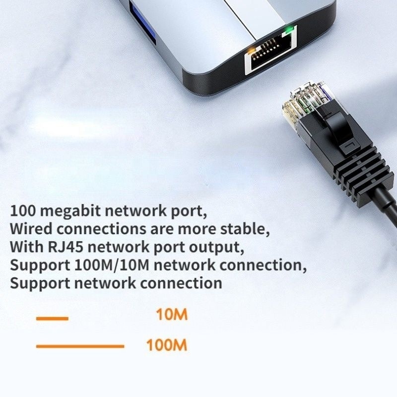비디오 전송 충전 네트워크 기능이 있는 USB C 타입 C 허브 멀티 포트 도크 스테이션