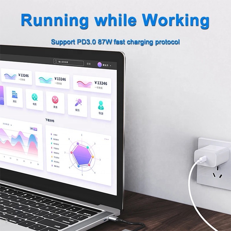7in1 USB C 맥북용 USB-C 허브 회색 HDMI USB 3.0 USB2.0 RJ45 SD/TF 카드 리더 PD 출력