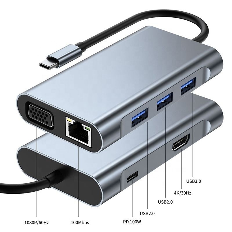 11 In 1 USB-C 허브 USB3.0 USB2.0 SD TF 어댑터 허브와 카드 리더