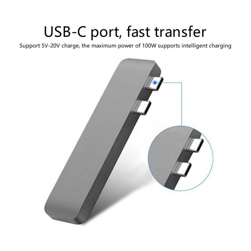 듀얼 타입 C 남성 입력과 USB 3.1 인터페이스 타입의 7인2 허브 도킹 스테이션