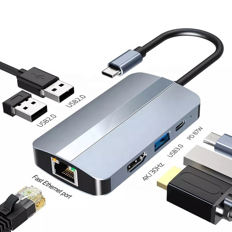 12인1 USB C 어댑터 OEM 멀티포트 허브 4K HDMI USB 3.0 RJ45 랜 이더넷