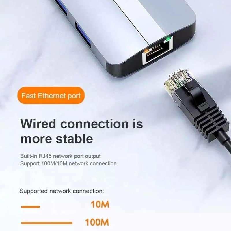 12인1 USB C 어댑터 OEM 멀티포트 허브 4K HDMI USB 3.0 RJ45 랜 이더넷