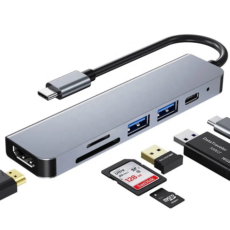 4K HDMI USB3.0 TF SD 카드 리더와 87W PD 충전
