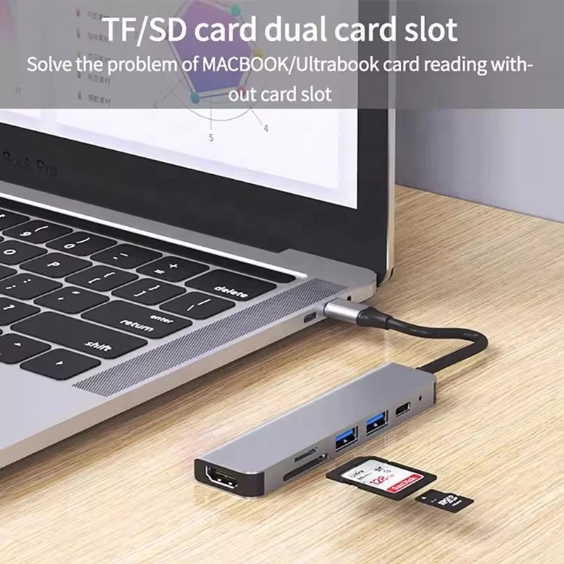 4K HDMI USB3.0 TF SD 카드 리더와 87W PD 충전