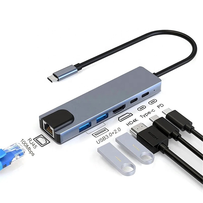 빠른 충전 16인1 USB C 어댑터 휴대 전화 노트북 4K HDMI RJ45 PD
