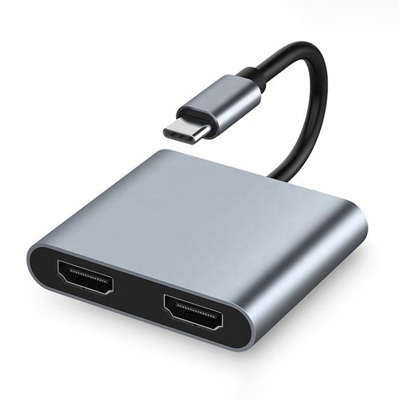 충전 데이터 전송 및 비디오 출력용 4in1 USB C에서 듀얼 4K HDMI MST 어댑터