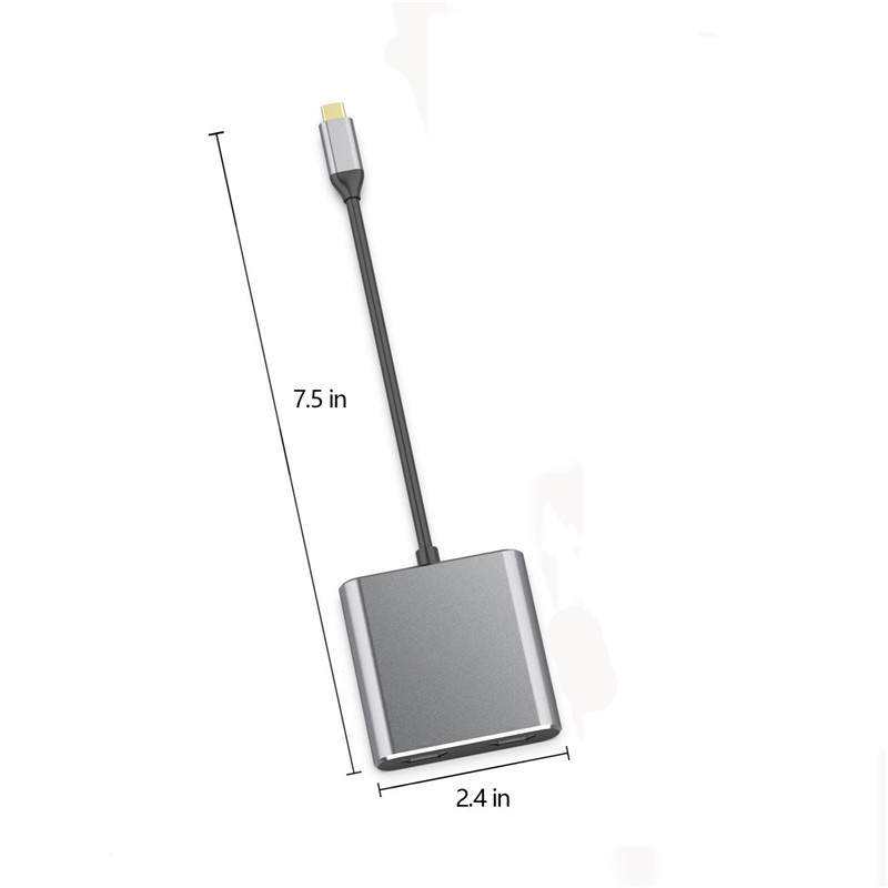 4인1 도킹 스테이션, 2개의 듀얼 4K HDMI 포트 및 USB-C 타입-C에서 듀얼 HDMI 어댑터