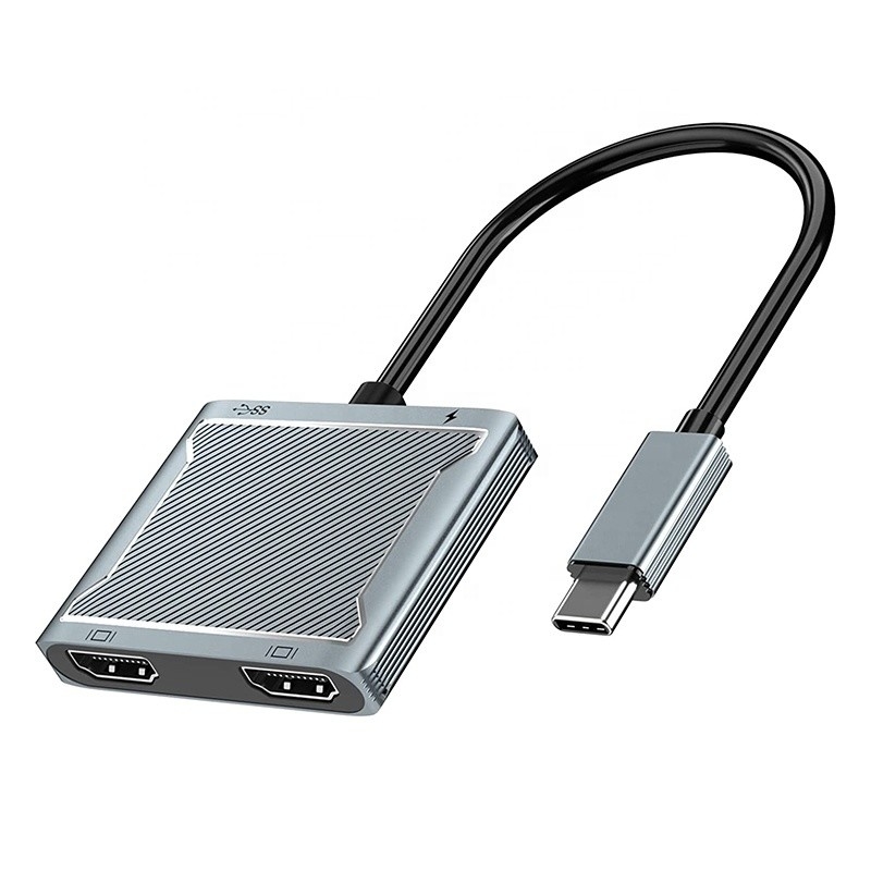 USB C 타입 C 인터페이스 커넥터 듀얼 HDMI 어댑터 4K 4 In 1 USB 3.0 허브 노트북용