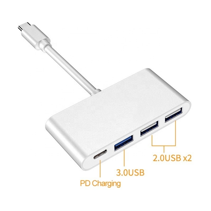 USB 3.1 인터페이스 4인 1 C형 허브 데이터 전송 속도를 위한 다중 어댑터