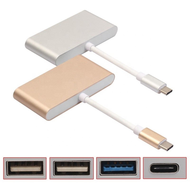 USB 3.1 인터페이스 4인 1 C형 허브 데이터 전송 속도를 위한 다중 어댑터