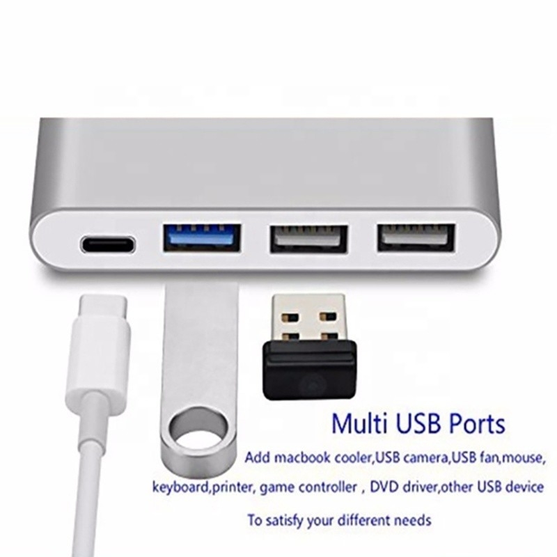 USB 3.1 인터페이스 4인 1 C형 허브 데이터 전송 속도를 위한 다중 어댑터