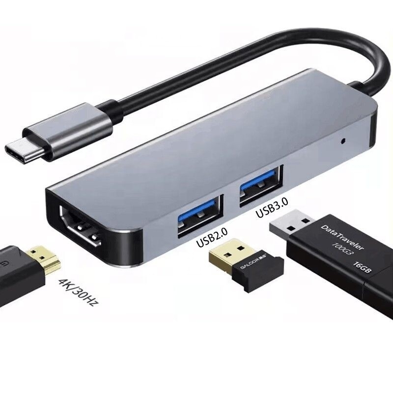 4K HDMI와 고속 USB 3.0을 가진 USB C 허브 Windows Mac에 호환
