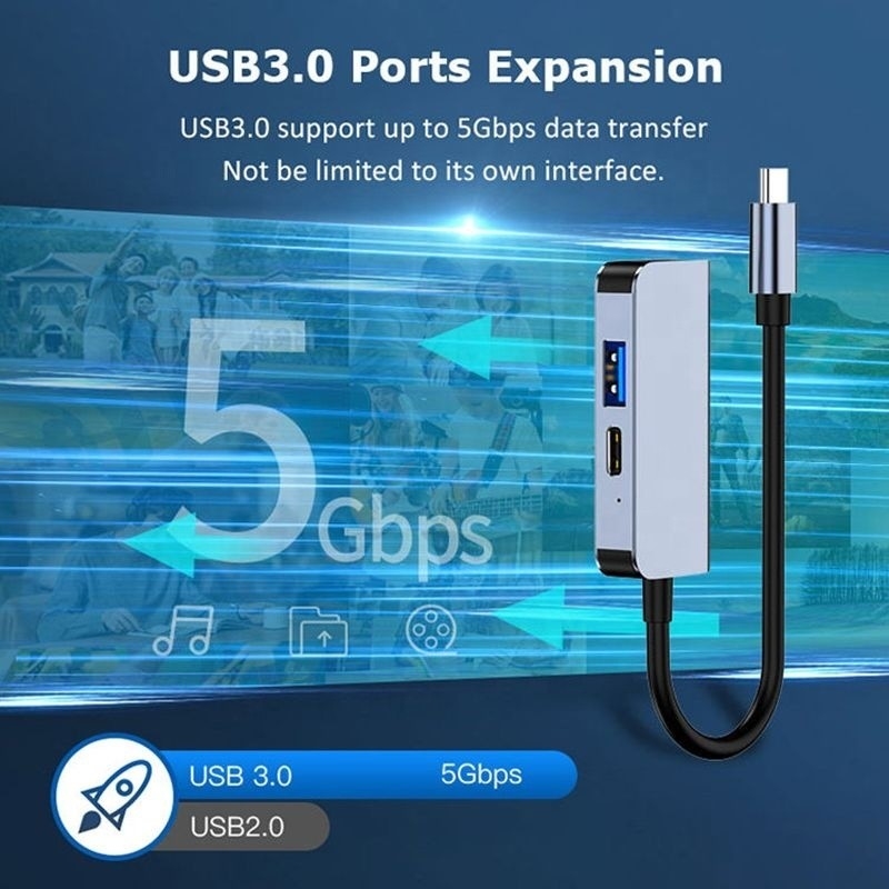 4K HDMI USB3.0 USB 3.0 USB 3.0 C형 PD와 USB 3.1 / USB C형 허브 어댑터 도킹 스테이션
