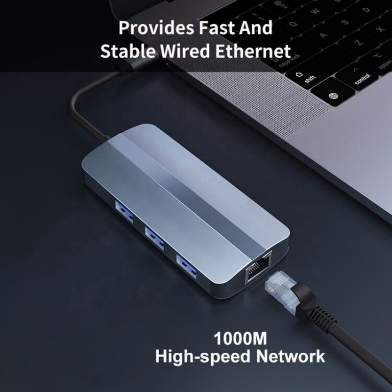 6in1 USB A 허브 4K HDMI USB3.0 RJ45 1000Mbps PD 충전 어댑터