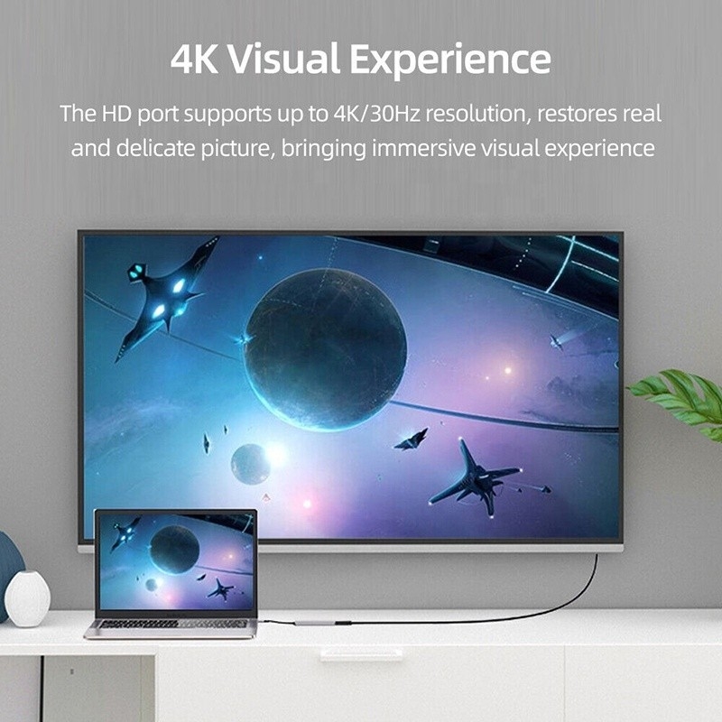 맞춤형 6 인 1 USB C 타입 C 허브 4K HDMI 및 USB 3.0 Macbook OEM / ODM