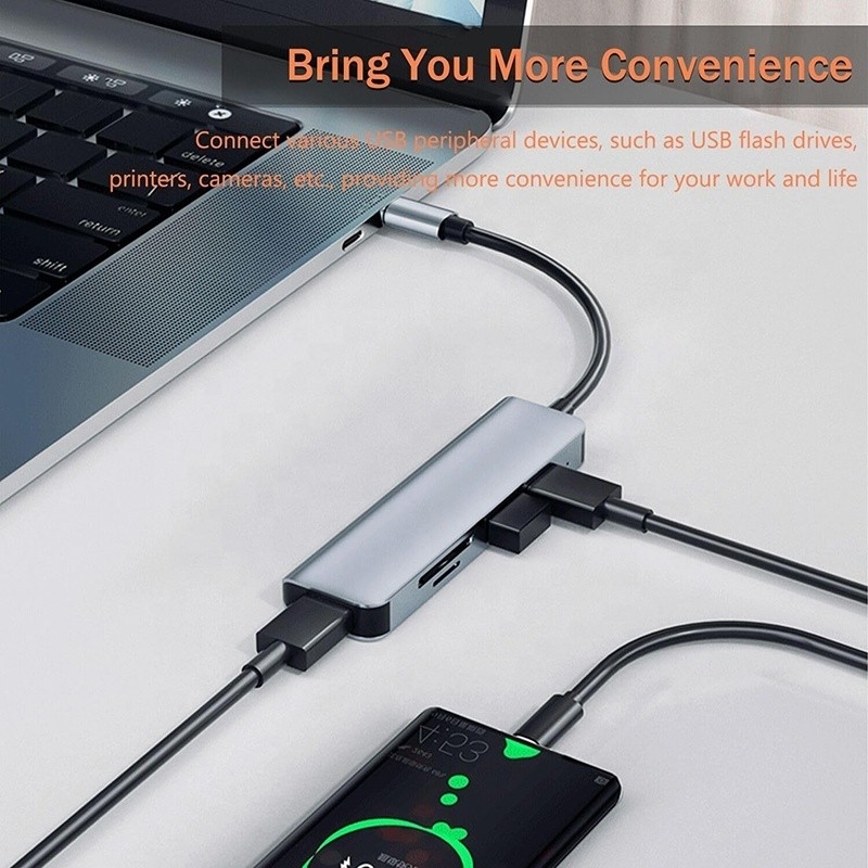 USB A/C 입력 USB 3.0 타입 C 멀티포트 어댑터 도킹 스테이션 SD/TF 카드 리더