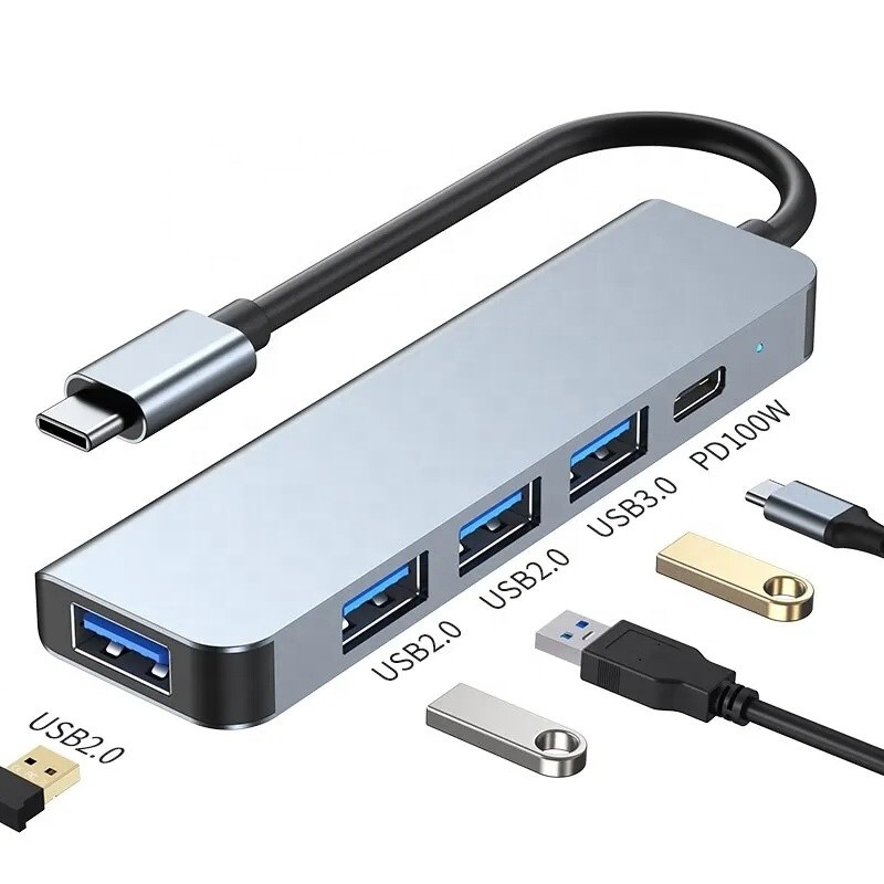 9인1 USB C 타입 C 어댑터 허브 100W PD 충전 및 USB3.0 3*USB2.0 출력