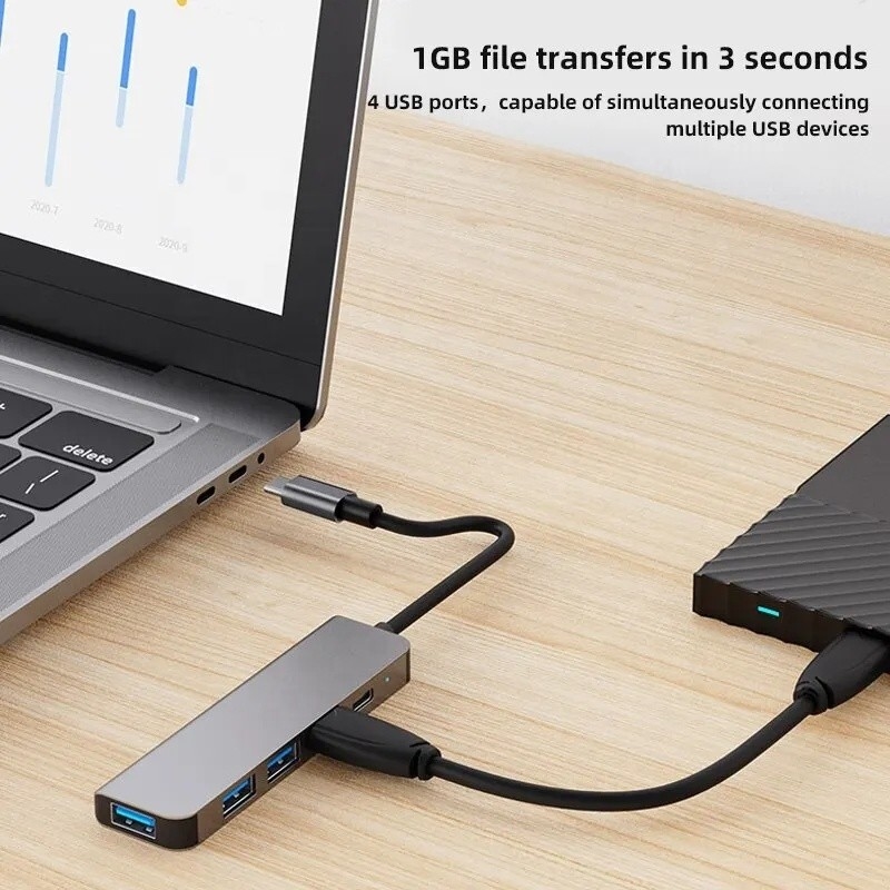 9인1 USB C 타입 C 어댑터 허브 100W PD 충전 및 USB3.0 3*USB2.0 출력