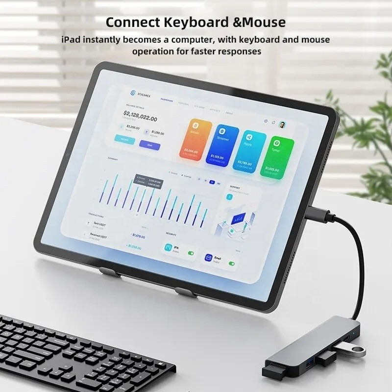 9인1 USB C 타입 C 어댑터 허브 100W PD 충전 및 USB3.0 3*USB2.0 출력