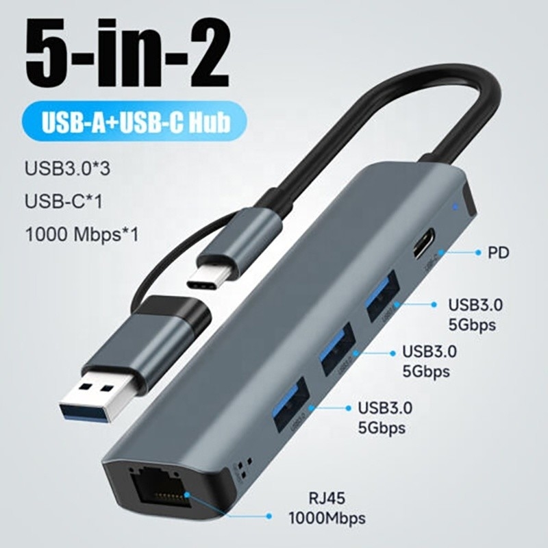 12인1 멀티포트 어댑터 USB C 허브 도킹 스테이션 USB 3.1 인터페이스와 RJ45 기가비트 이더넷