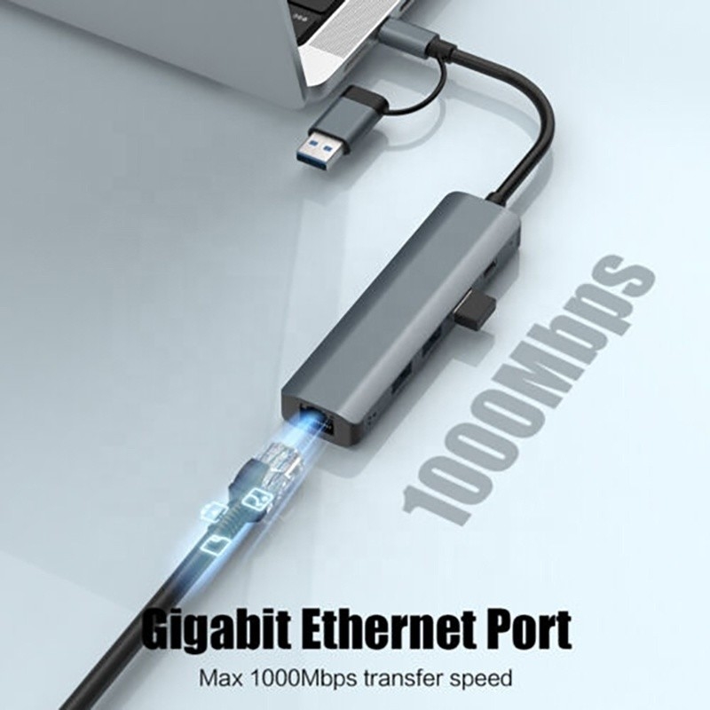 12인1 멀티포트 어댑터 USB C 허브 도킹 스테이션 USB 3.1 인터페이스와 RJ45 기가비트 이더넷