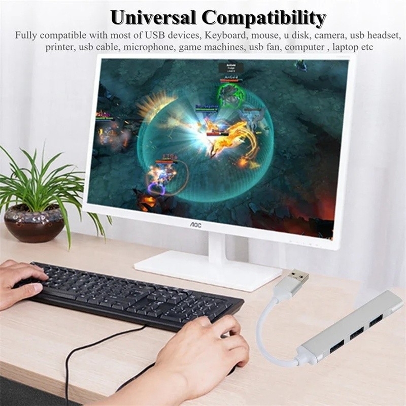 알루미늄 4 포트 USB C 타입-C 대 USB 3.0 2.0 데이터 허브 고속 데이터 전송