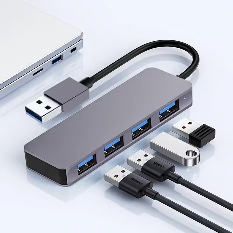 고속 4 포트 USB 3.0 HUB 5Gbps PC Mac 노트북에 대한 전원 어댑터와 함께 USB C 휴대용