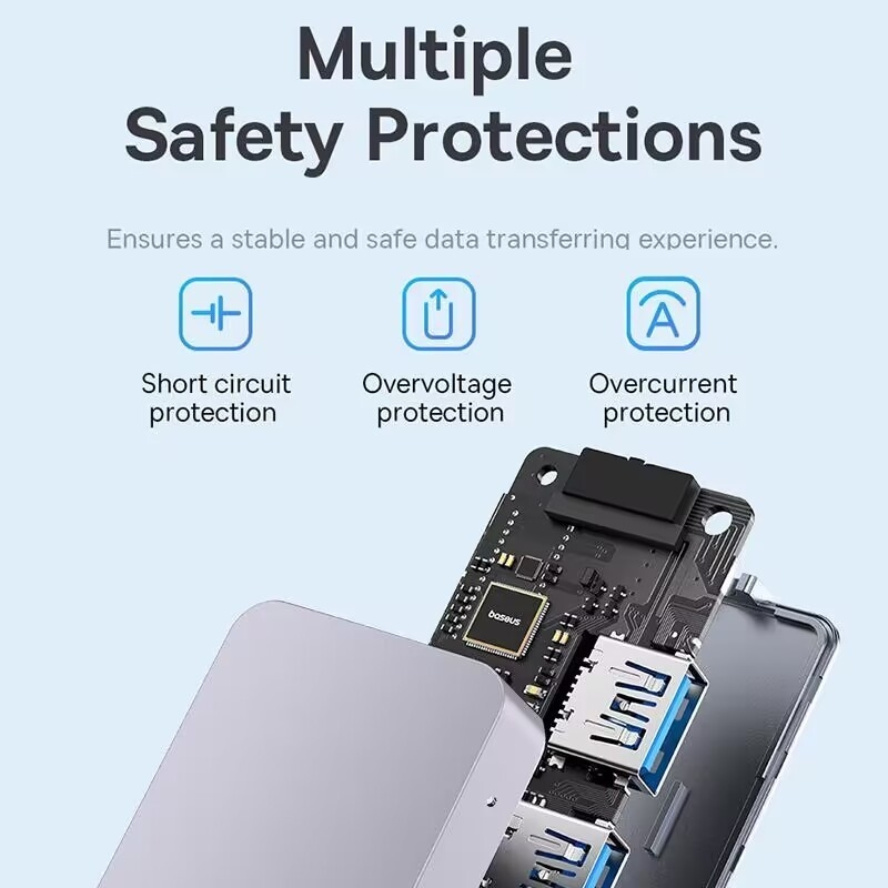 고속 4 포트 USB 3.0 HUB 5Gbps PC Mac 노트북에 대한 전원 어댑터와 함께 USB C 휴대용