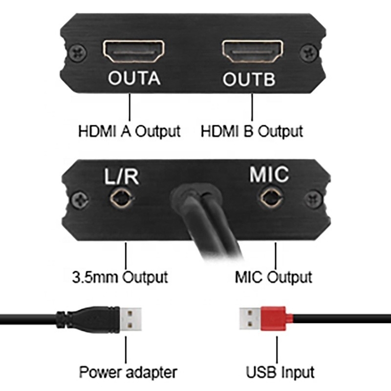 비 보호 USB 3.0 듀얼 HDMI x2 출력 오디오 변환기 노트북 모니터 변환기