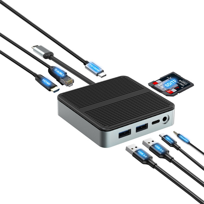 9인1 고속 데이터 전송 USB 3.0 포트 허브 타입 C 포트 HDMI 어댑터