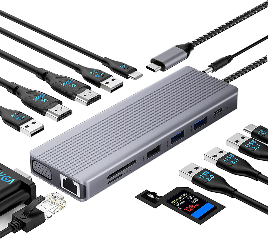 사용자 정의 길이 회색 USB-C에서 HDMI 2.1 어댑터 8K 60Hz 속도 USB 타입 C 3.1 노트북