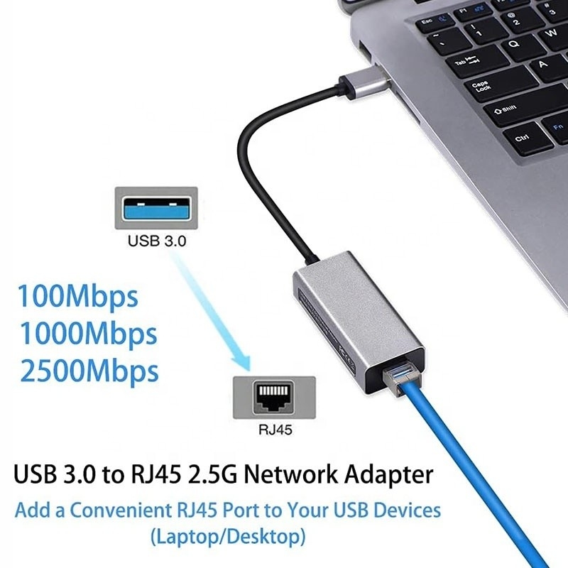 2500Mbps 초고속 2.5G USB 3.0 네트워크 카드 어댑터와 2.5G 기가비트 이더넷