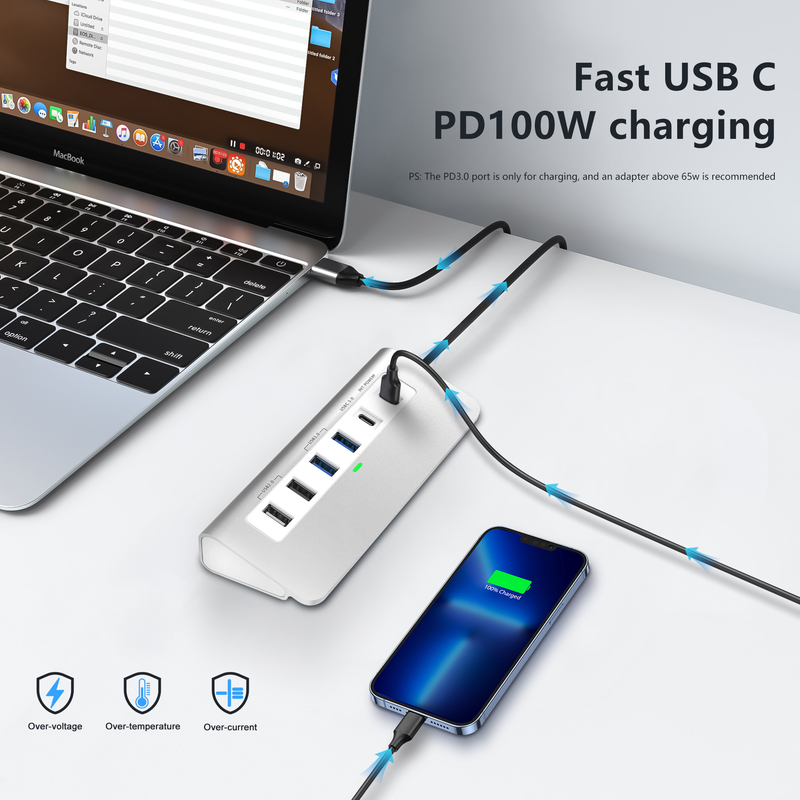 추가 기능 사용자 설명서와 컴팩트 디자인 포함 된 9 in 1 USB-C 도킹 스테이션
