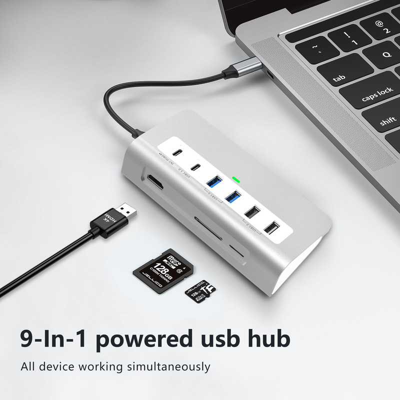 추가 기능 사용자 설명서와 컴팩트 디자인 포함 된 9 in 1 USB-C 도킹 스테이션