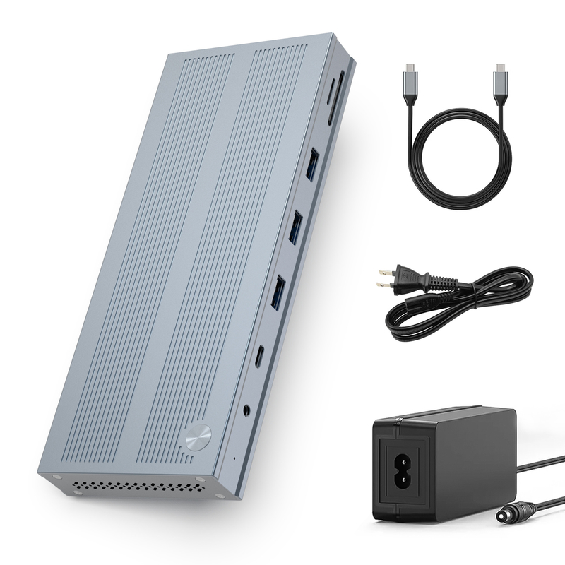 디스플레이링크 IC 타입 C에서 HDMI까지 14인 1 USB-C 도킹 스테이션 4K 알루미늄 합금 및 ABS까지 세 개의 모니터를 지원합니다.