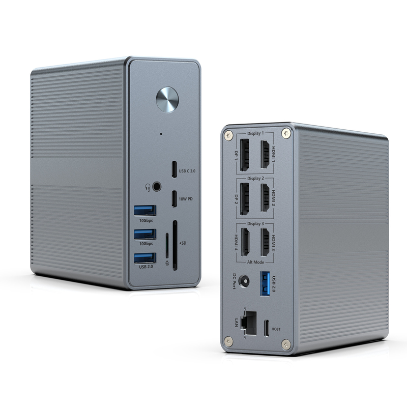 디스플레이 링크 확장 모드와 함께 18 in 1 USB-C 도킹 스테이션 고해상도 최대 4K