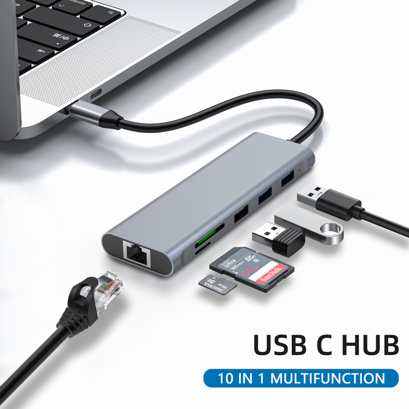 USB 3.0 포트 및 RU6A-H2를 갖춘 USB 타입 C USB 멀티 포트 허브 USB 타입 C 어댑터