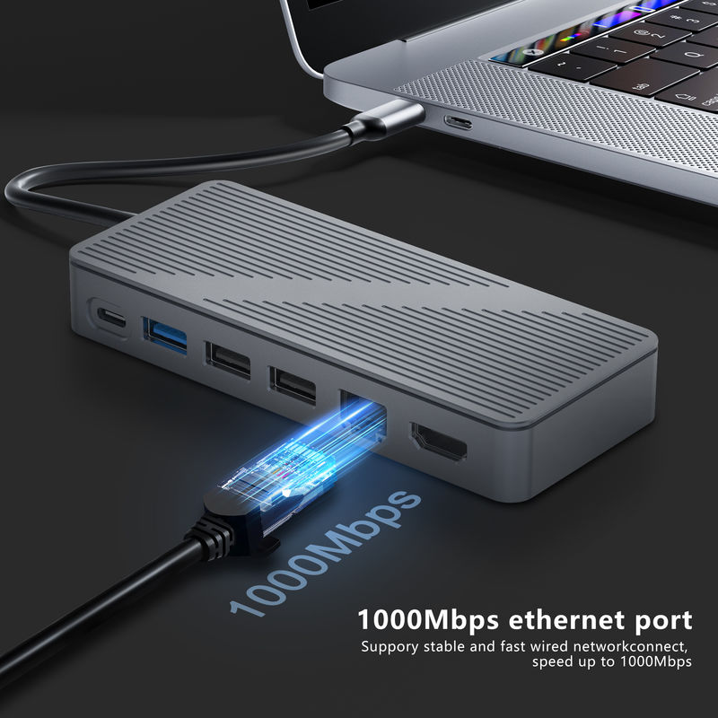 USB-C 도킹 스테이션 USB 3.0 1G 이더넷 4K HDMI (USB C 장치 호환)