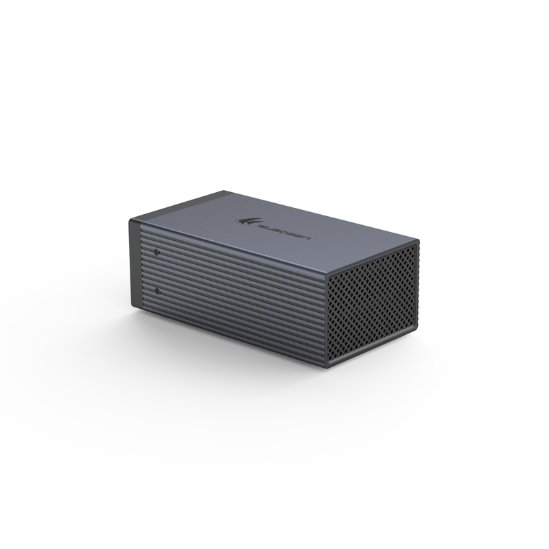 4 베이 항공기 등급 알루미늄 합금 RAID HDD 장착장치, 하드웨어 RAID 6 모드 및 듀얼 10Gbps 타입-C DAS 저장 배열