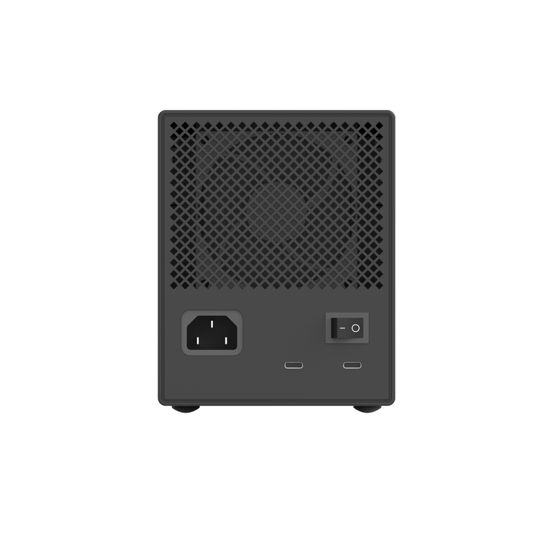 4 베이 항공기 등급 알루미늄 합금 RAID HDD 장착장치, 하드웨어 RAID 6 모드 및 듀얼 10Gbps 타입-C DAS 저장 배열